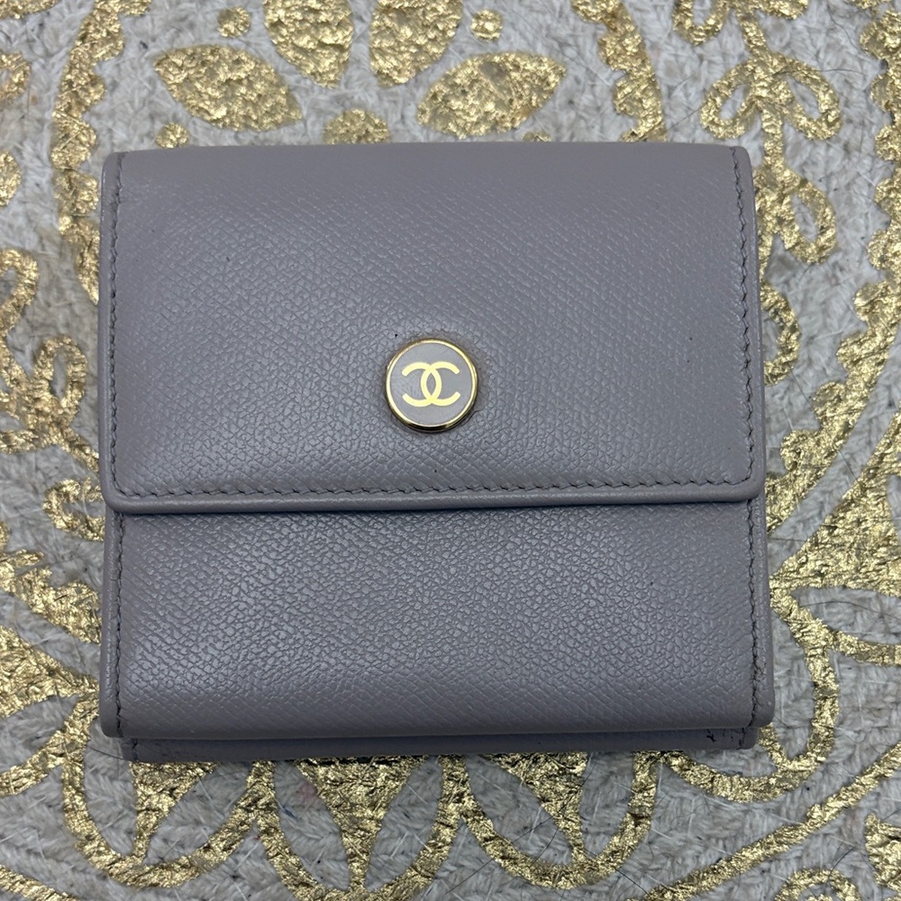 Chanel Classic Gray Leather Wallet
